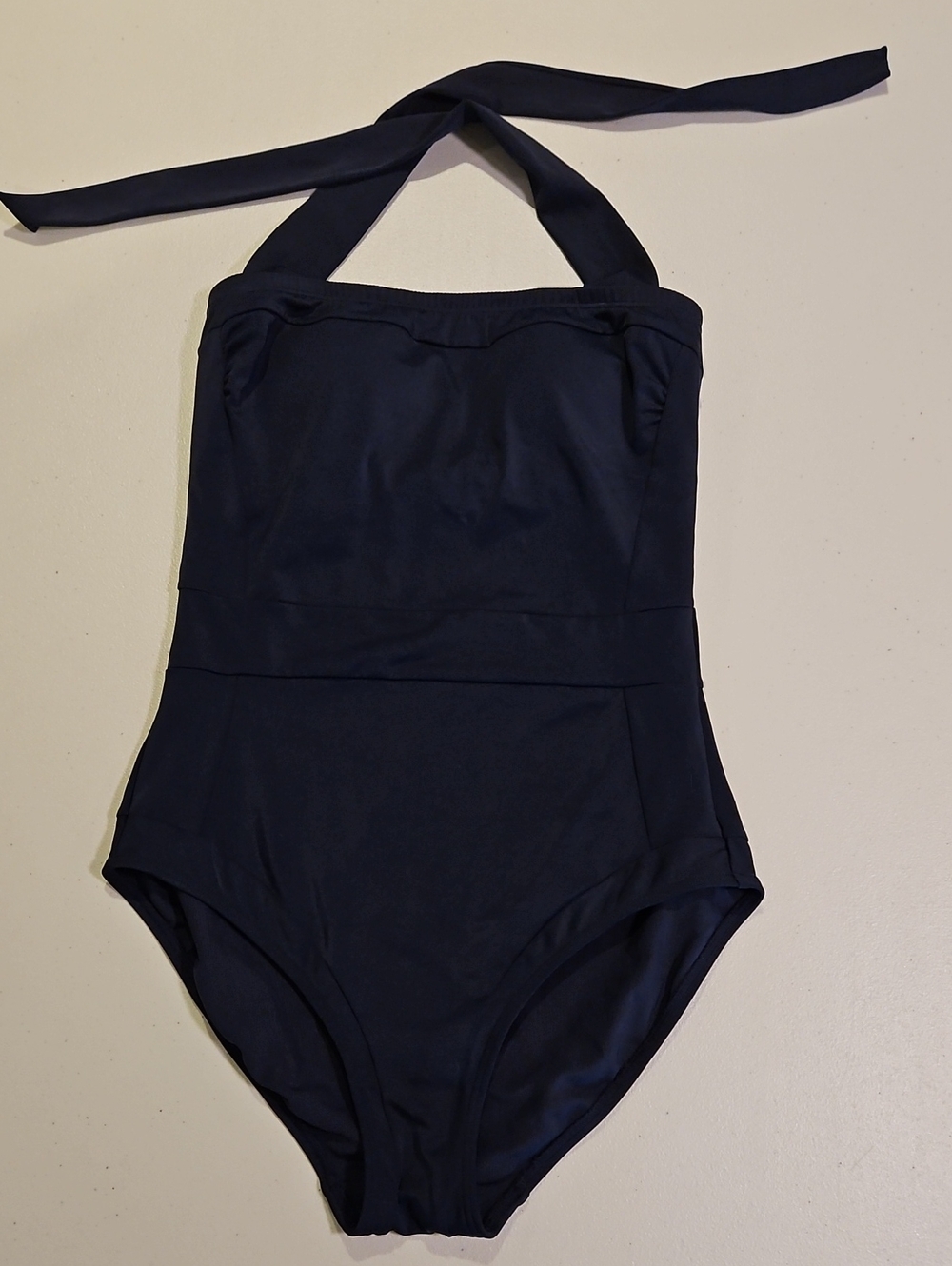 Boden Navy Halter One-Piece Swimsuit